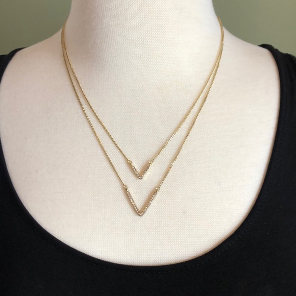 Victoria's Secret Jewelry - Victoria’s Secret Double V layered Necklace